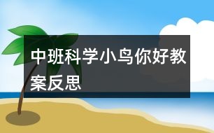 中班科學(xué)小鳥你好教案反思