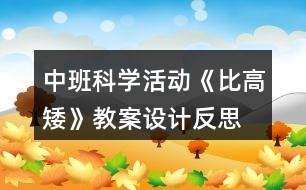 中班科學(xué)活動《比高矮》教案設(shè)計(jì)反思