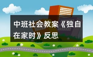 中班社會教案《獨(dú)自在家時(shí)》反思