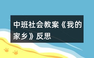 中班社會教案《我的家鄉(xiāng)》反思