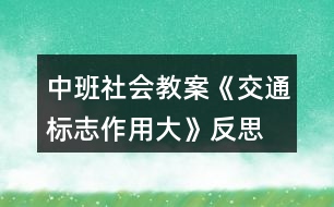 中班社會教案《交通標(biāo)志作用大》反思