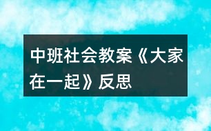 中班社會(huì)教案《大家在一起》反思