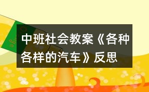 中班社會教案《各種各樣的汽車》反思