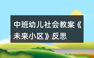 中班幼兒社會教案《未來小區(qū)》反思