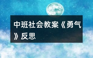 中班社會(huì)教案《勇氣》反思