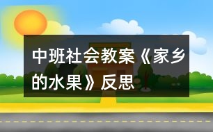 中班社會(huì)教案《家鄉(xiāng)的水果》反思