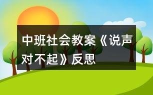 中班社會(huì)教案《說(shuō)聲對(duì)不起》反思