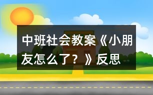 中班社會教案《小朋友怎么了？》反思