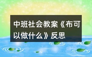 中班社會教案《布可以做什么》反思