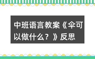 中班語(yǔ)言教案《傘可以做什么？》反思