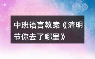 中班語(yǔ)言教案《清明節(jié)你去了哪里》