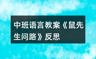 中班語言教案《鼠先生問路》反思