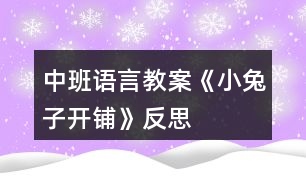 中班語(yǔ)言教案《小兔子開鋪》反思