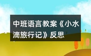 中班語(yǔ)言教案《小水滴旅行記》反思