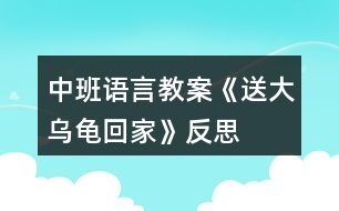 中班語言教案《送大烏龜回家》反思