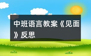 中班語(yǔ)言教案《見(jiàn)面》反思