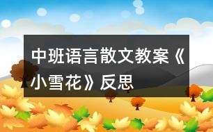 中班語言散文教案《小雪花》反思