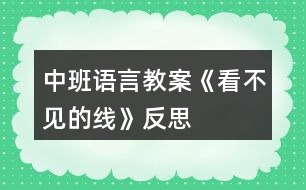 中班語(yǔ)言教案《看不見的線》反思