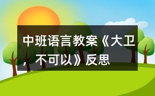 中班語言教案《大衛(wèi)，不可以》反思