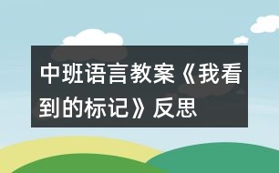 中班語(yǔ)言教案《我看到的標(biāo)記》反思