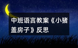 中班語(yǔ)言教案《小豬蓋房子》反思