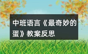 中班語言《最奇妙的蛋》教案反思