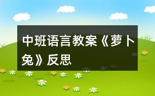 中班語(yǔ)言教案《蘿卜兔》反思