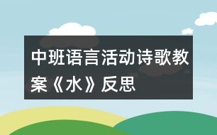 中班語言活動詩歌教案《水》反思