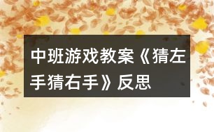 中班游戲教案《猜左手、猜右手》反思