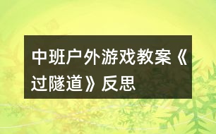 中班戶外游戲教案《過隧道》反思