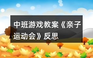 中班游戲教案《親子運動會》反思