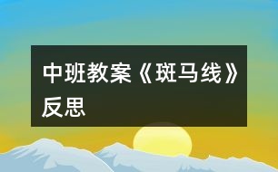 中班教案《斑馬線》反思