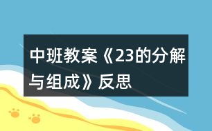 中班教案《2、3的分解與組成》反思