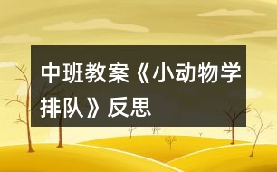 中班教案《小動物學排隊》反思