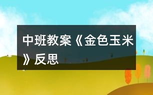 中班教案《金色玉米》反思