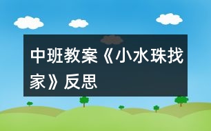 中班教案《小水珠找家》反思