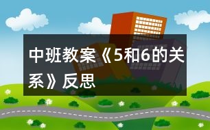 中班教案《5和6的關系》反思