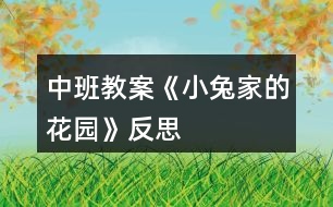 中班教案《小兔家的花園》反思