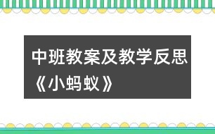 中班教案及教學反思《小螞蟻》