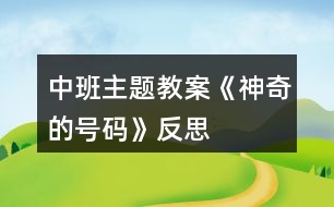 中班主題教案《神奇的號碼》反思