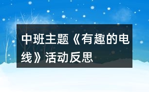 中班主題《有趣的電線》活動反思