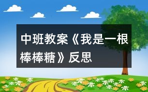 中班教案《我是一根棒棒糖》反思