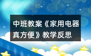 中班教案《家用電器真方便》教學(xué)反思