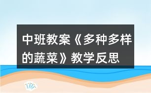 中班教案《多種多樣的蔬菜》教學(xué)反思