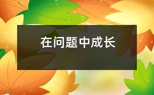 在問題中成長(zhǎng)