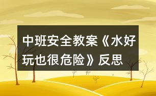 中班安全教案《水好玩也很危險》反思