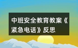 中班安全教育教案《緊急電話》反思