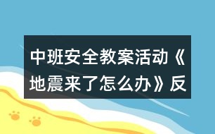 中班安全教案活動(dòng)《地震來(lái)了怎么辦》反思