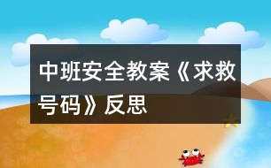 中班安全教案《求救號(hào)碼》反思