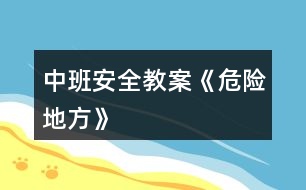 中班安全教案《危險地方》